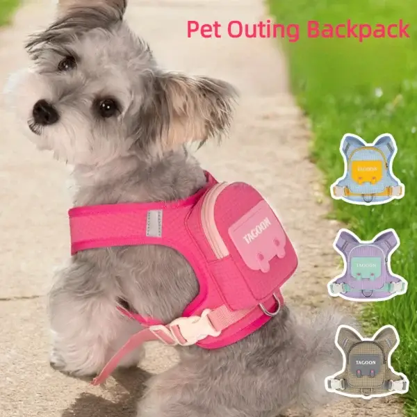 Practical Pet Backpack-Harness for Carrying Essentials