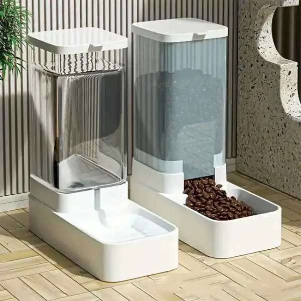2pc Large Capacity Gravity-Fed Food and Water Dispensers